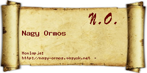Nagy Ormos névjegykártya