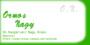 ormos nagy business card